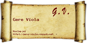 Gere Viola névjegykártya